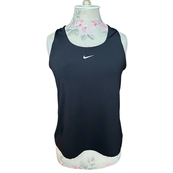 Nike Swoosh Women’s Large Support Padded Sports Bra Tank Black - Picture 2 of 10